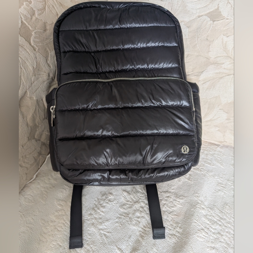 lululemon athletica Black Quilted Backpack Everywhere Women's Puffer Waterproof